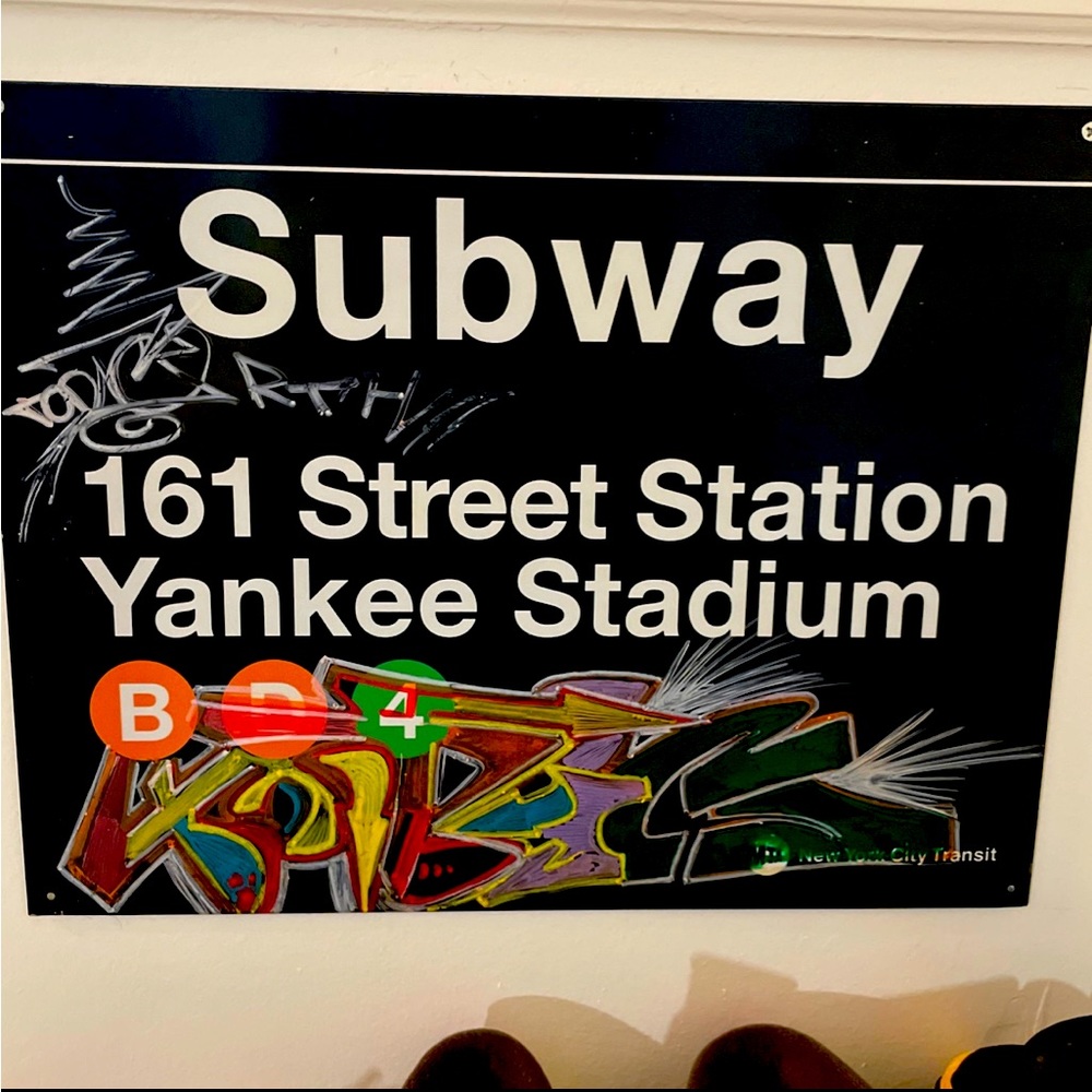 GRAFFITI ART MTA YANKEE METAL SIGN PAINTED